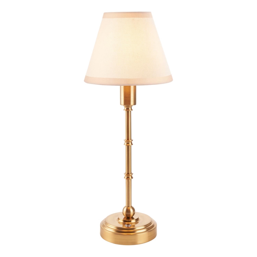 Endon 114811 - LED Regulējama uzlādējamā galda lampa BURLEY LED/1,5W/5V 3600 mAh misiņš/balta