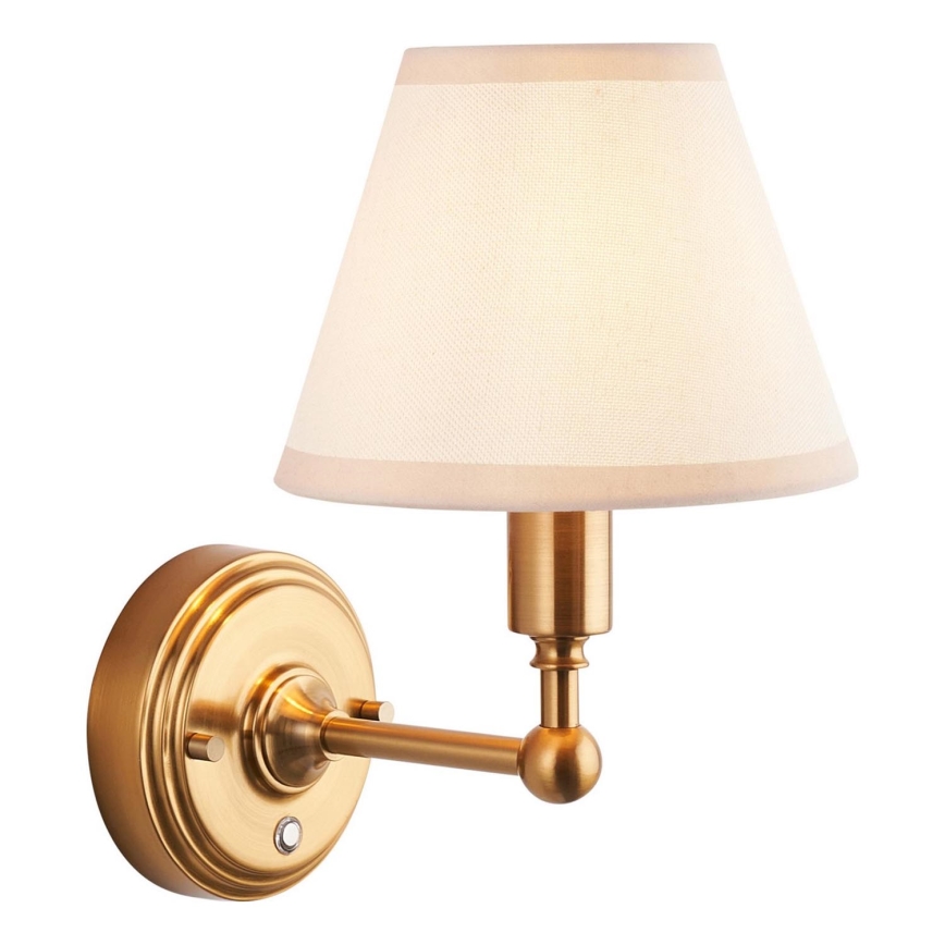 Endon 114830 - LED Aptumšojama uzlādējams sienas lampa BURLEY LED/1,5W/5V 3600 mAh misiņš/krēmkrāsa