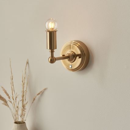 Endon 114830 - LED Aptumšojama uzlādējams sienas lampa BURLEY LED/1,5W/5V misiņš/krēmkrāsa