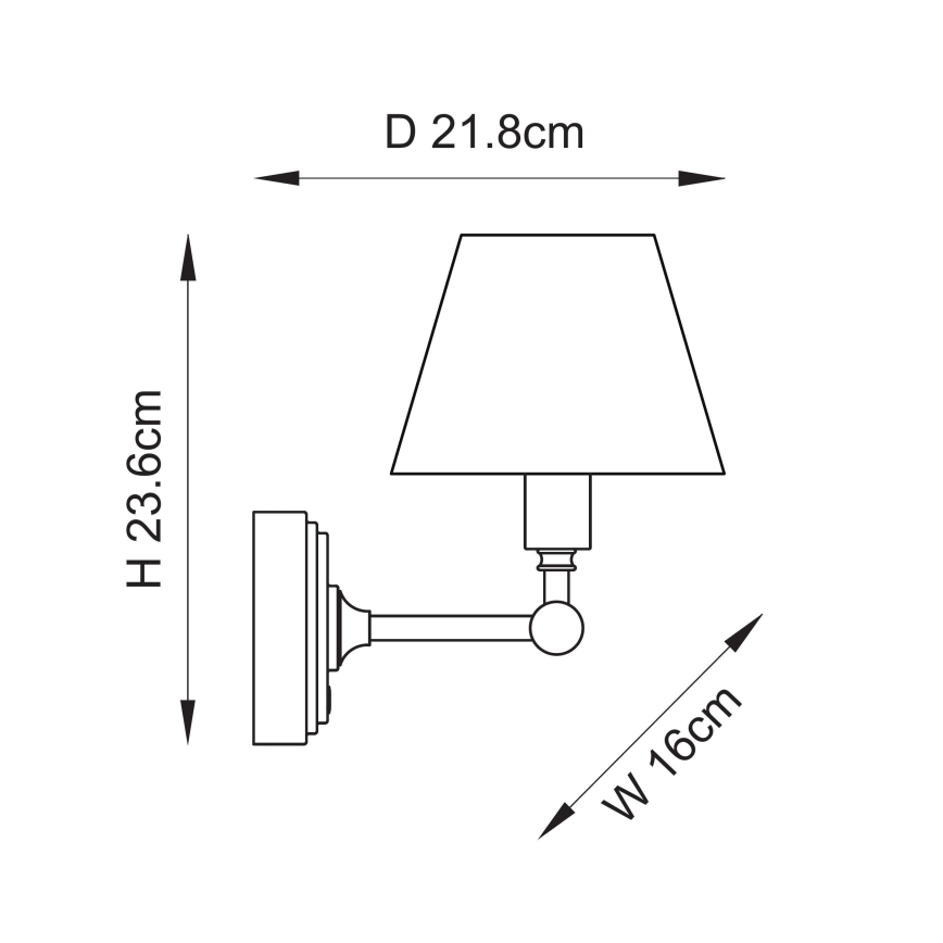 Endon 114830 - LED Aptumšojama uzlādējams sienas lampa BURLEY LED/1,5W/5V misiņš/krēmkrāsa