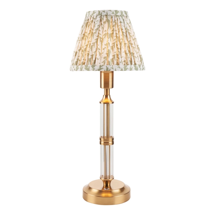 Endon 114838 - LED Aptumšojama, lādējama galda lampa MORTON LED/1,5W/5V 3600 mAh misiņš/zaļa