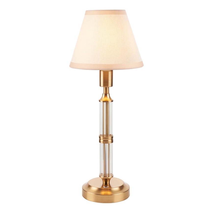 Endon 114849 - LED Aptumšojama, lādējama galda lampa MORTON LED/1,5W/5V 3600 mAh misiņš/bēša