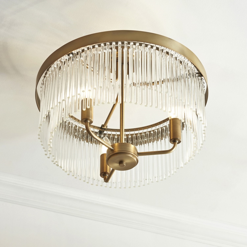 Endon 119109 - CLERMONT virsmas montējamā griestu lampa 3xE14/6W/230V, misiņš