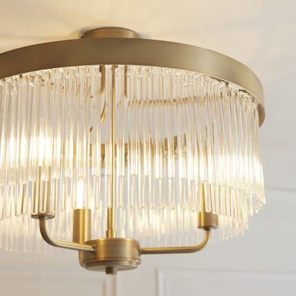 Endon 119109 - CLERMONT virsmas montējamā griestu lampa 3xE14/6W/230V, misiņš