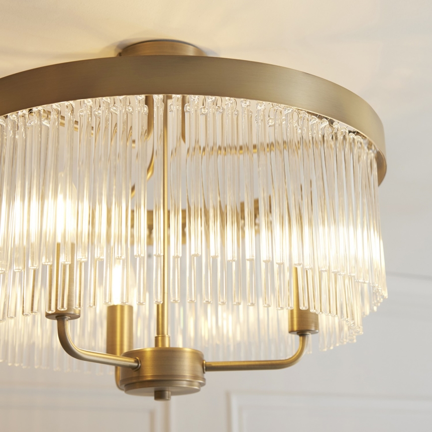 Endon 119109 - CLERMONT virsmas montējamā griestu lampa 3xE14/6W/230V, misiņš
