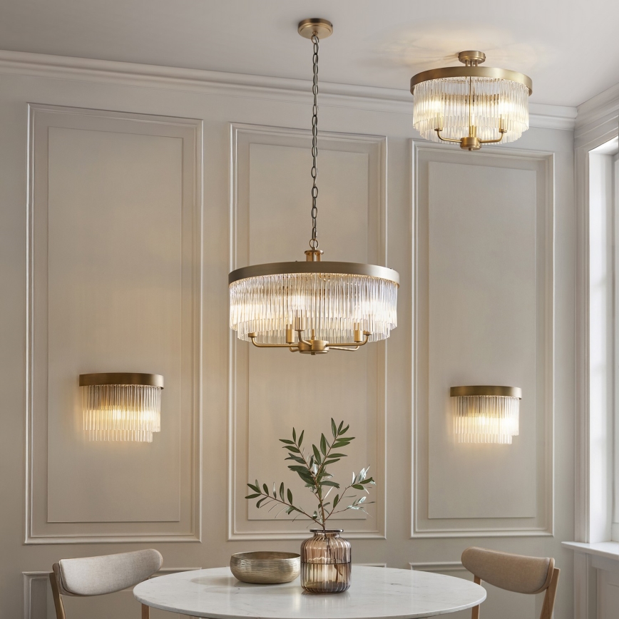 Endon 119110 - Lustra ar ķēdi CLERMONT 5xE14/6W/230V misiņš