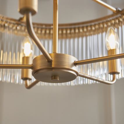 Endon 119110 - Lustra ar ķēdi CLERMONT 5xE14/6W/230V misiņš