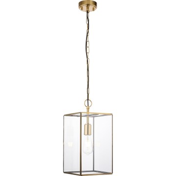 Endon 119141 - Lustra uz ķēdes HAMMOND, 1xE27/10W/230V, 21,5x21,5 cm, misiņš