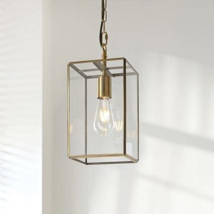 Endon 119142 - HAMMOND lustra ar ķēdi 1xE27/10W/230V 17x17 cm misiņš
