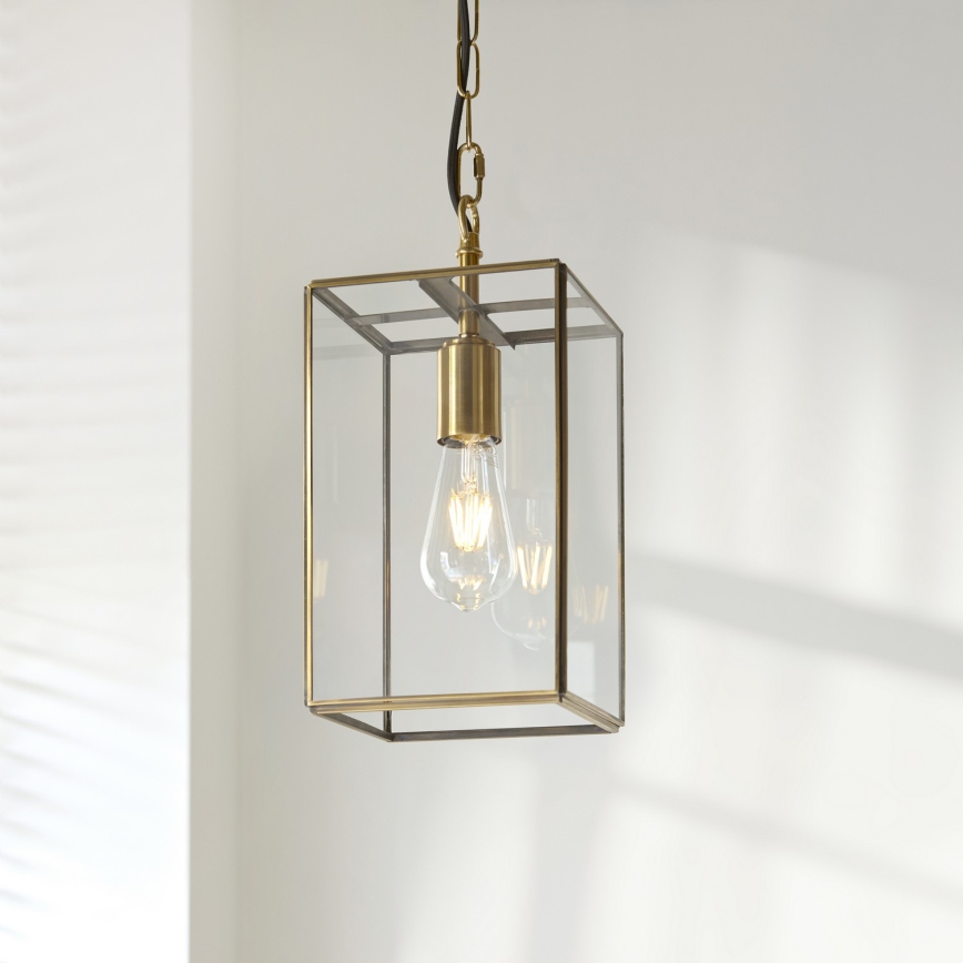 Endon 119142 - HAMMOND lustra ar ķēdi 1xE27/10W/230V 17x17 cm misiņš