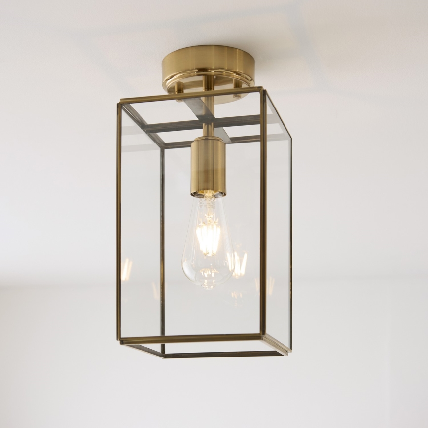 Endon 119143 - HAMMOND uz virsmas montējama griestu lampa 1xE27/10W/230V misiņš