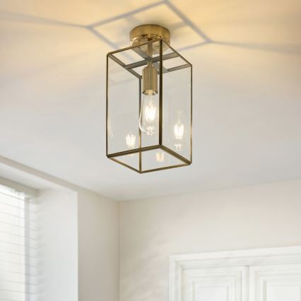 Endon 119143 - HAMMOND uz virsmas montējama griestu lampa 1xE27/10W/230V misiņš