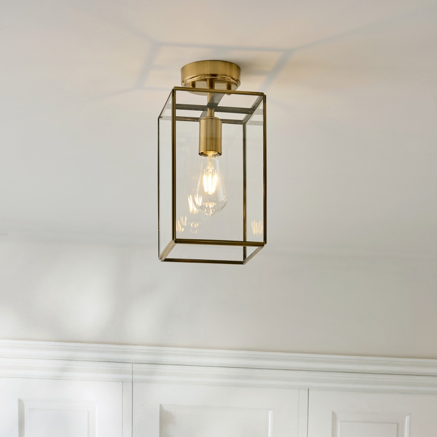Endon 119143 - HAMMOND uz virsmas montējama griestu lampa 1xE27/10W/230V misiņš