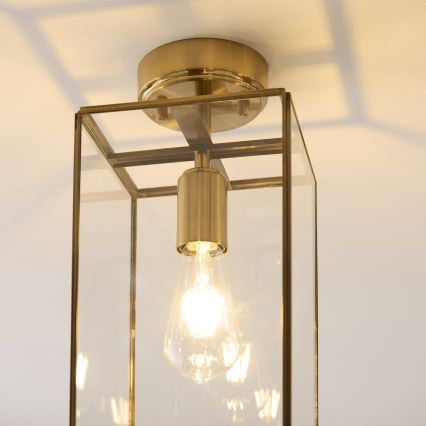 Endon 119143 - HAMMOND uz virsmas montējama griestu lampa 1xE27/10W/230V misiņš