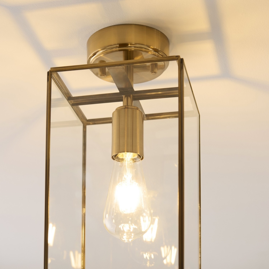 Endon 119143 - HAMMOND uz virsmas montējama griestu lampa 1xE27/10W/230V misiņš