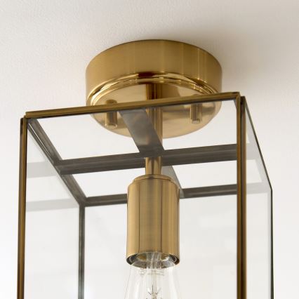 Endon 119143 - HAMMOND uz virsmas montējama griestu lampa 1xE27/10W/230V misiņš
