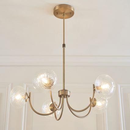 Endon 119210 - Lustra uz stieņa HAGUE 5xG9/5W/230V misiņš