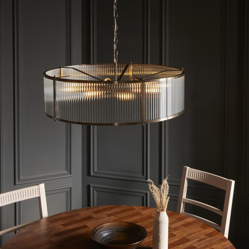 Endon 119455 - Lustra uz ķēdes RIDGETON 8xE14/7W/230V matēts hroms