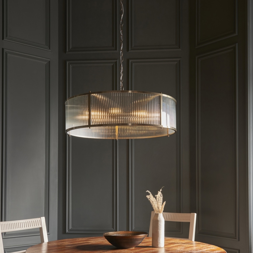 Endon 119455 - Lustra uz ķēdes RIDGETON 8xE14/7W/230V matēts hroms