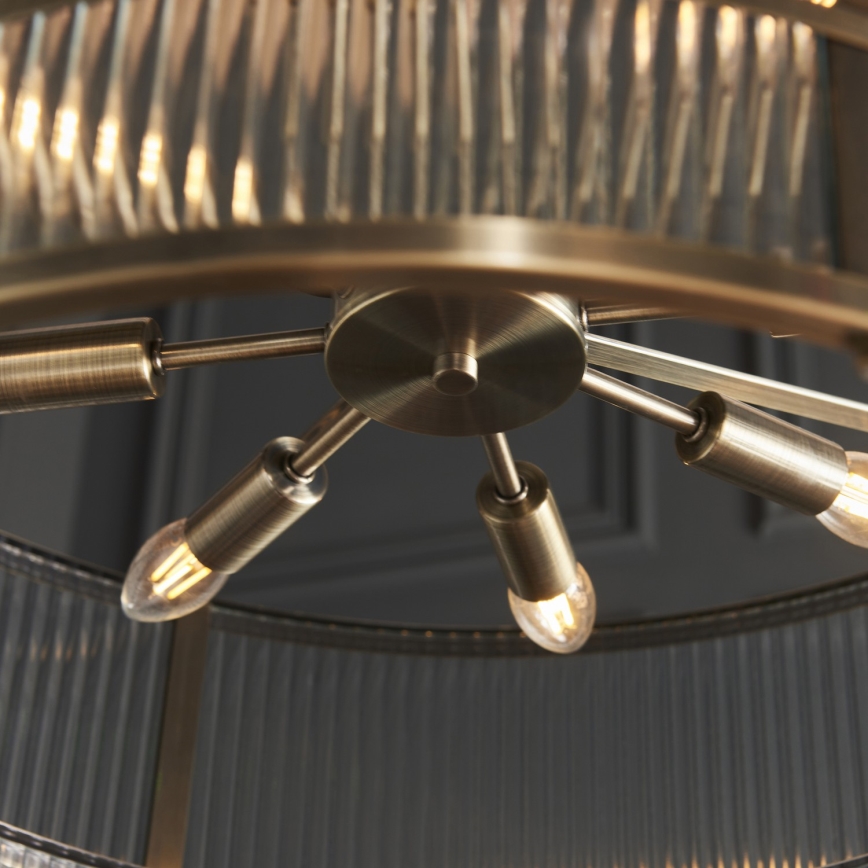 Endon 119456 - Lustra uz ķēdes RIDGETON 8xE14/7W/230V matēts hroms