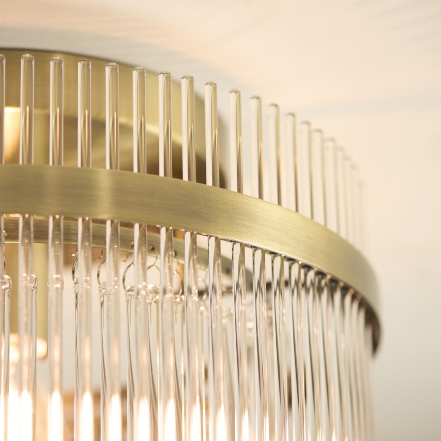 Endon 119492 - Virsmas montēta griestu lustra MARIETTA 1xE27/10W/230V misiņš/caurspīdīgs stikls