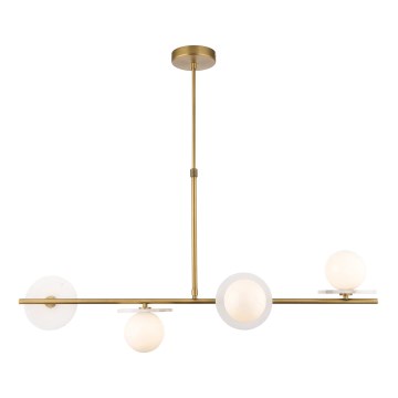 Endon 120038 - Griestu lustra ar stieni CERCHIO 4xG9/5W/230V misiņš