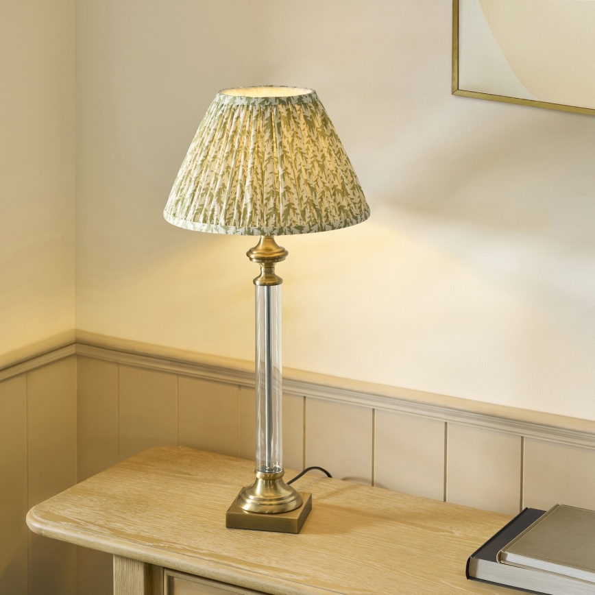 Endon 122515 - Galda lampa AVEBURY 1xE27/10W/230V misiņš/zaļa