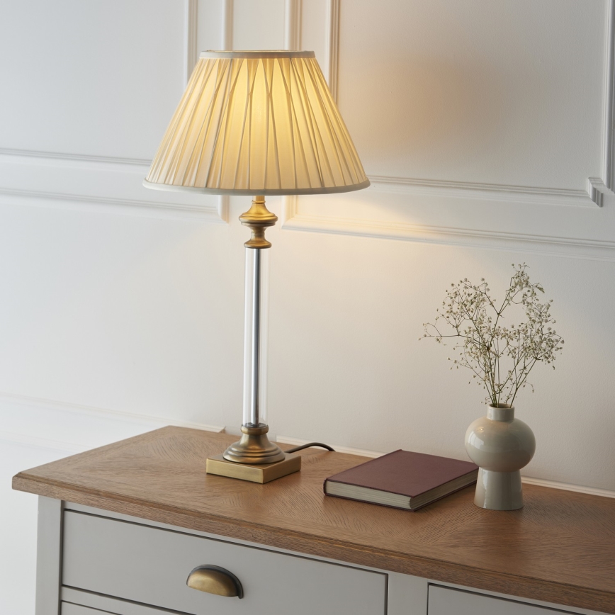 Endon 122515 - Galda lampa AVEBURY 1xE27/10W/230V misiņš/zaļa