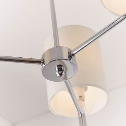 Endon 56642 - Lustra ar stieni BRIO 3xE14/40W/230V spīdīgi hromēts/balta