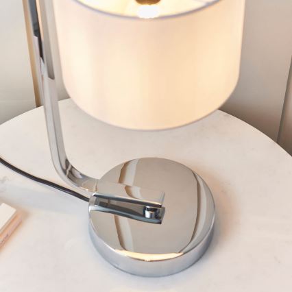 Endon 57917 - Galda lampa ar regulējamu spilgtumu CANNING 1xE14/40W/230V spīdīgs hroms/balts