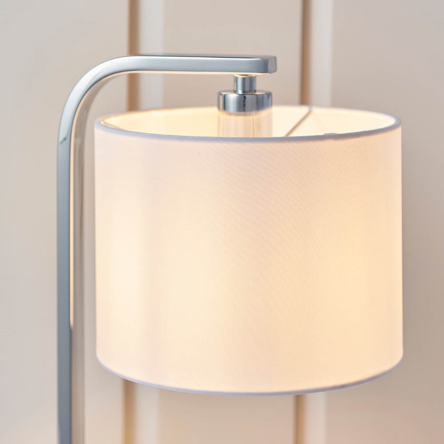 Endon 57917 - Galda lampa ar regulējamu spilgtumu CANNING 1xE14/40W/230V spīdīgs hroms/balts
