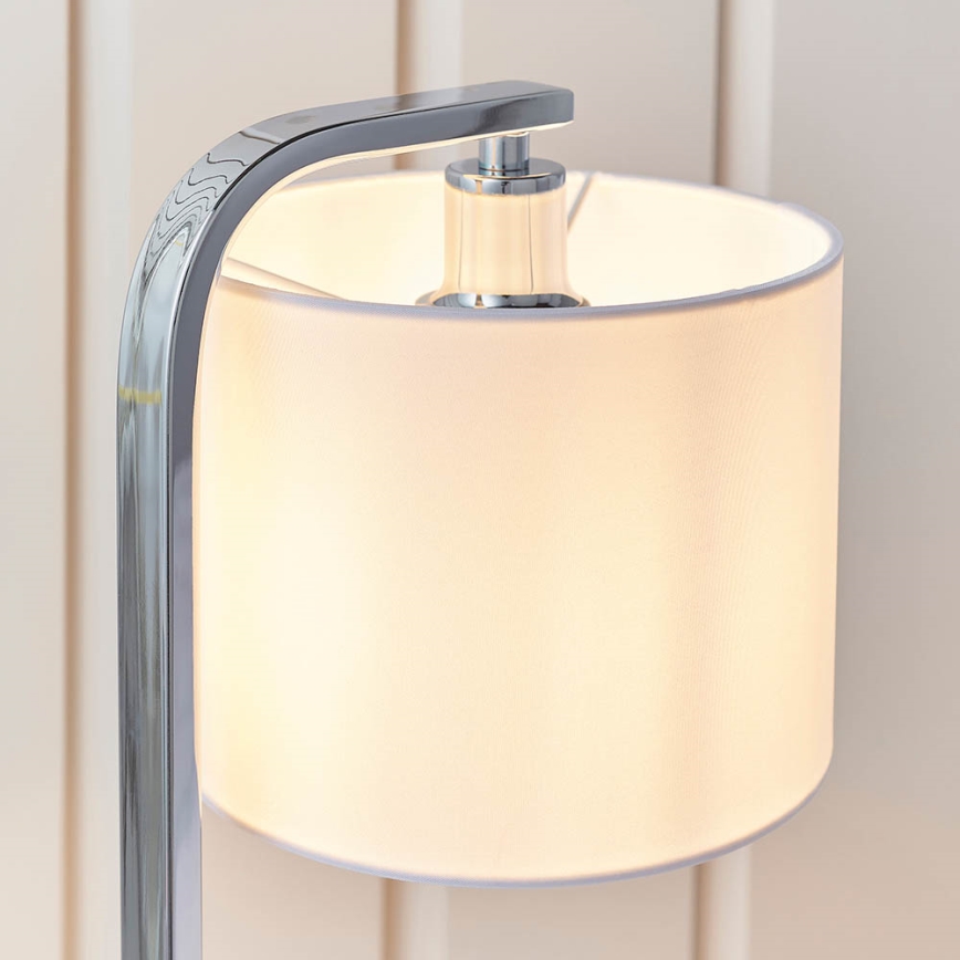 Endon 57917 - Galda lampa ar regulējamu spilgtumu CANNING 1xE14/40W/230V spīdīgs hroms/balts