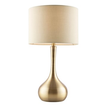Endon 61191 - Aptumšojama galda lampa PICCADILLY 1xE14/40W/230V misiņš/bēša