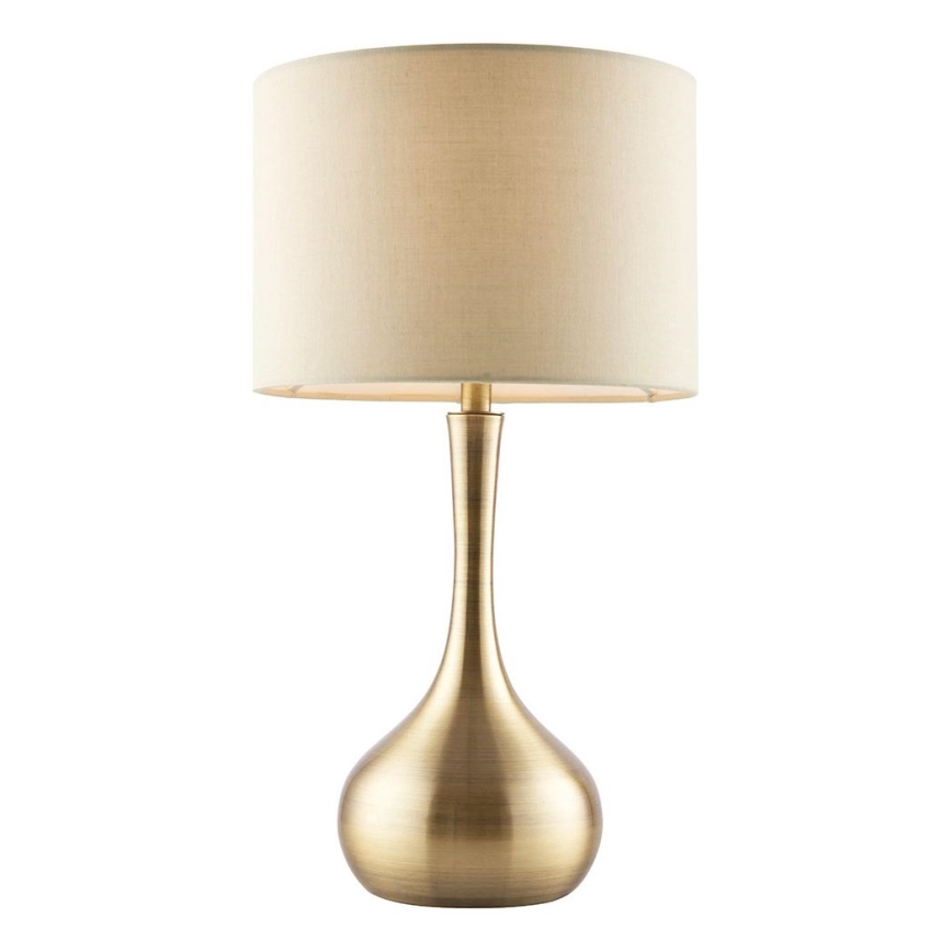 Endon 61191 - Aptumšojama galda lampa PICCADILLY 1xE14/40W/230V misiņš/bēša
