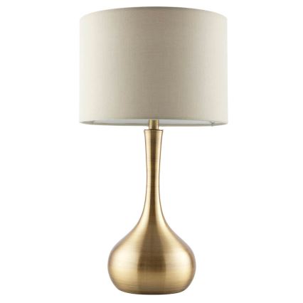 Endon 61191 - Aptumšojama galda lampa PICCADILLY 1xE14/40W/230V misiņš/bēša