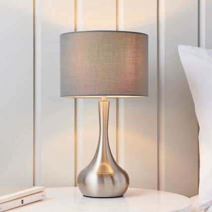 Endon 61192 - Regulējama galda lampa PICCADILLY 1xE14/40W/230V matēts hroms/pelēka