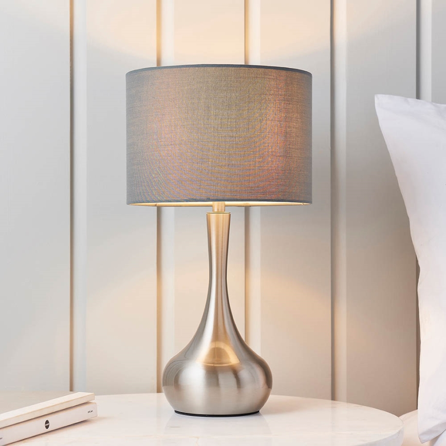 Endon 61192 - Regulējama galda lampa PICCADILLY 1xE14/40W/230V matēts hroms/pelēka