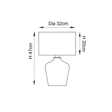 Endon 61198 - Galda lampa WALDORF 1xE27/10W/230V spīdīgi hromēts/balta