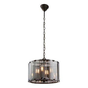 Endon 61281 - Lustra ar ķēdi CLOONEY, 4xE14/40W/230V, melna/dūmota
