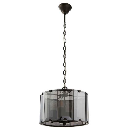 Endon 61281 - Lustra ar ķēdi CLOONEY, 4xE14/40W/230V, melna/dūmota