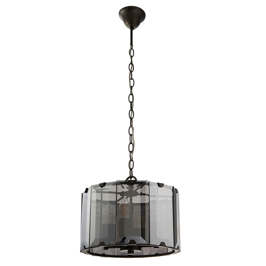 Endon 61281 - Lustra ar ķēdi CLOONEY, 4xE14/40W/230V, melna/dūmota