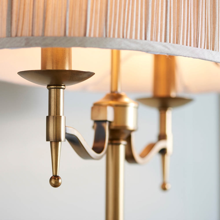 Endon 63648 - Galda lampa STANFORD 2xE14/40W/230V misiņš/bēšs