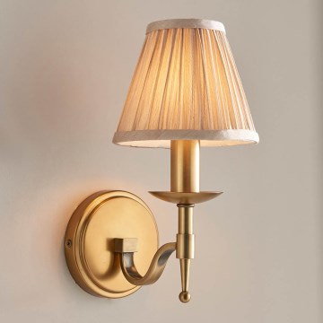 Endon 63653 - Sienas lampa STANFORD 1xE14/40W/230V misiņš/bēžs