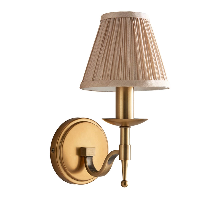 Endon 63653 - Sienas lampa STANFORD 1xE14/40W/230V misiņš/bēžs