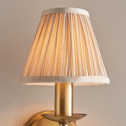Endon 63653 - Sienas lampa STANFORD 1xE14/40W/230V misiņš/bēžs