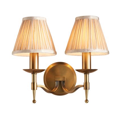 Endon 63654 - Sienas lampa STANFORD 2xE14/40W/230V misiņa/bēša