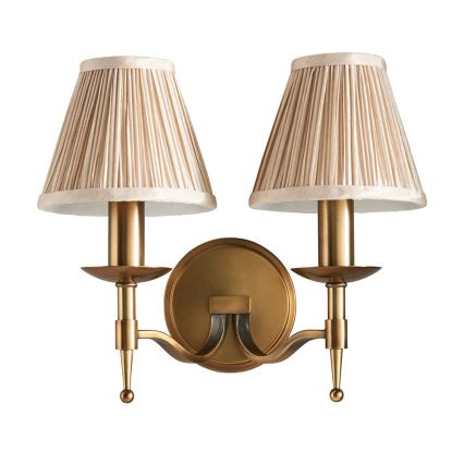 Endon 63654 - Sienas lampa STANFORD 2xE14/40W/230V misiņa/bēša