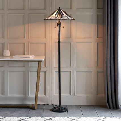 Endon 63934 - Grīdas lampa Tiffany ASTORIA 2xE27/60W/230V Ø 48 cm