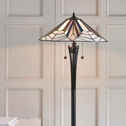 Endon 63934 - Grīdas lampa Tiffany ASTORIA 2xE27/60W/230V Ø 48 cm