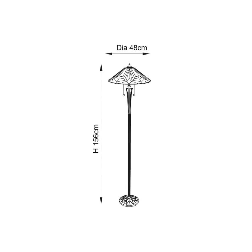 Endon 63934 - Grīdas stāvlampa ASTORIA 2xE27/60W/230V d. 48 cm